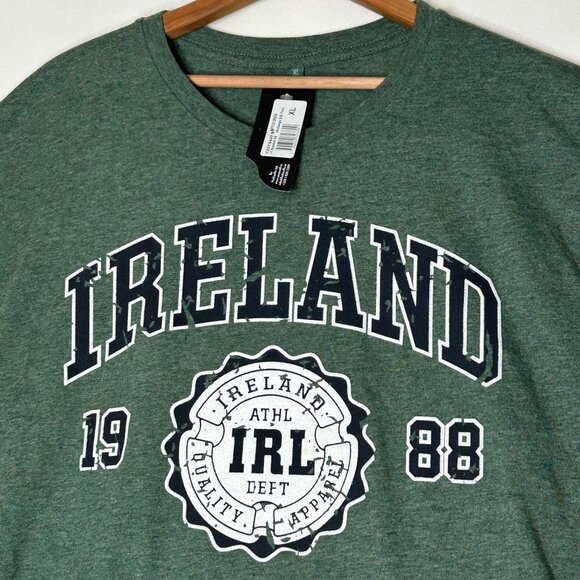 Ireland 1988 Graphic Tee Bottle Green Crewneck Short Sleeve XL Cara Craft Cotton - Picture 1 of 7